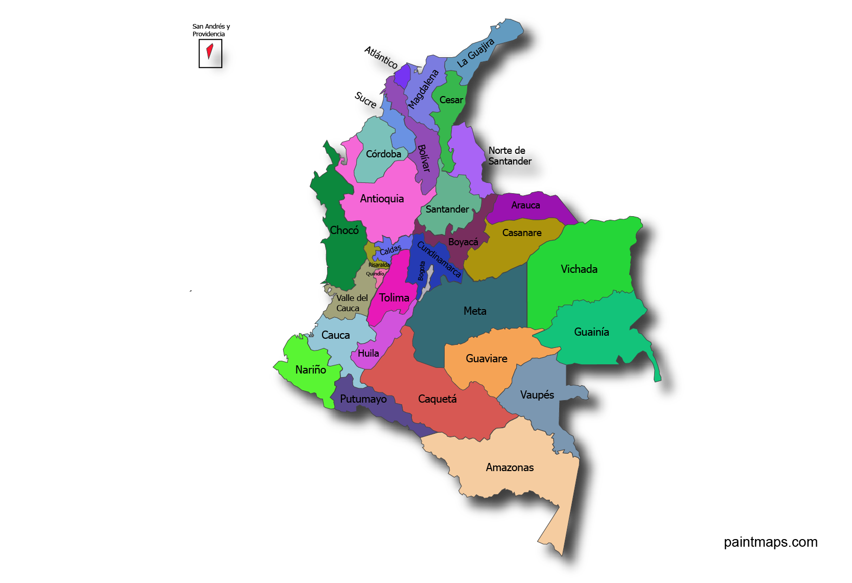 Mapa de Colombia - Cobertura ACERCO